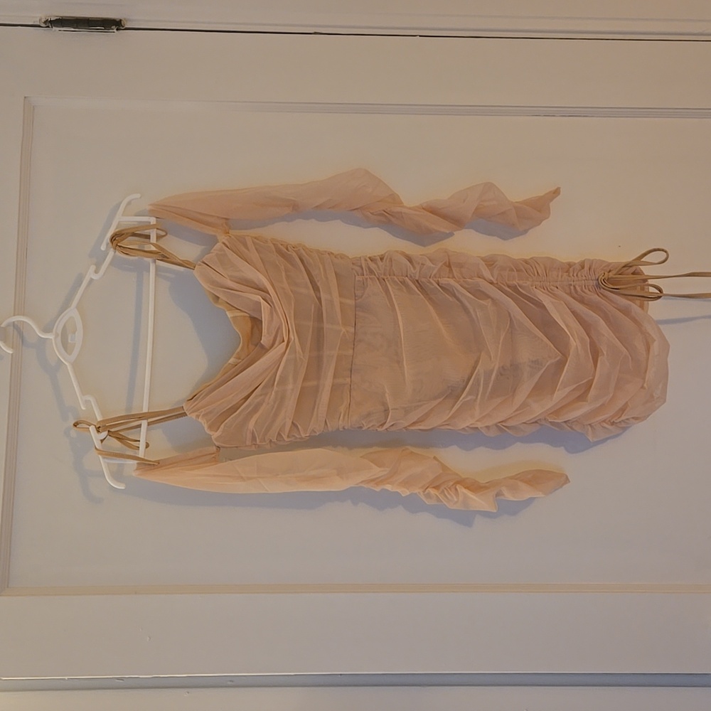 Elegant Ruched Peach Dress